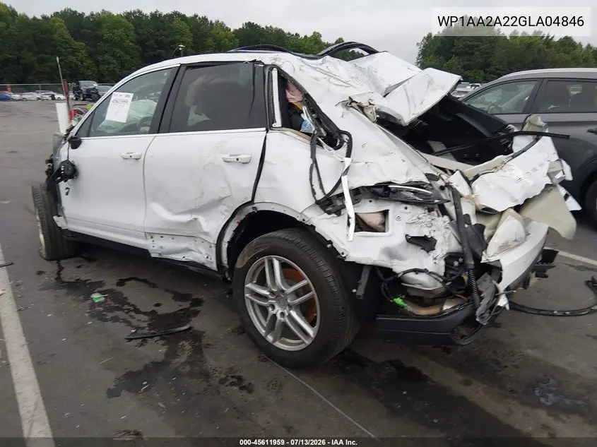 2016 Porsche Cayenne VIN: WP1AA2A22GLA04846 Lot: 45611959