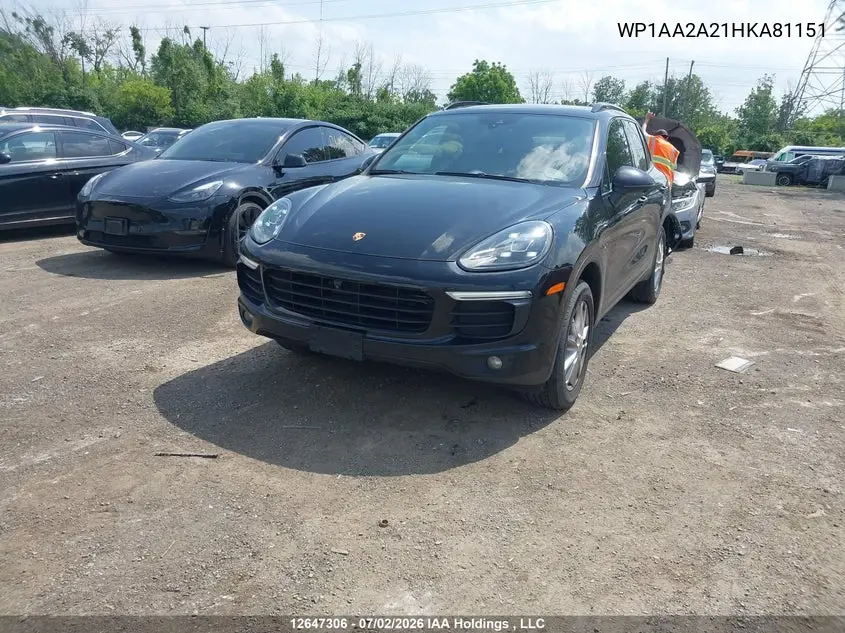 2017 Porsche Cayenne Platinum Edition VIN: WP1AA2A21HKA81151 Lot: 12647306