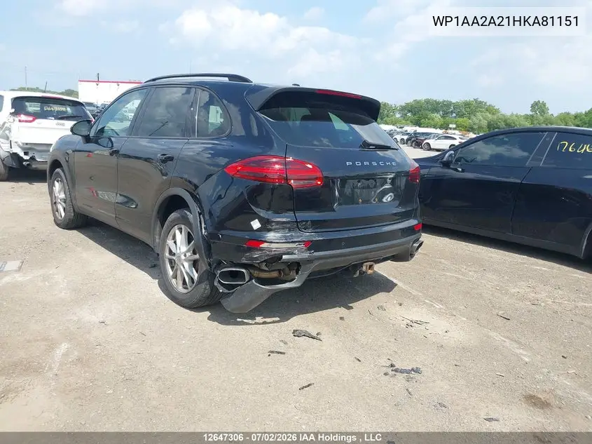 2017 Porsche Cayenne Platinum Edition VIN: WP1AA2A21HKA81151 Lot: 12647306