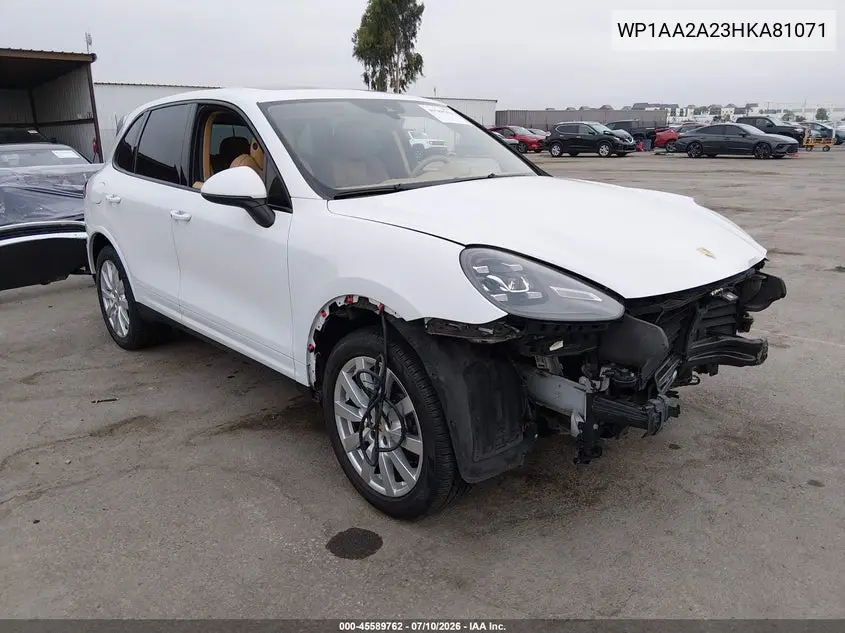2017 Porsche Cayenne Platinum Edition VIN: WP1AA2A23HKA81071 Lot: 45589762