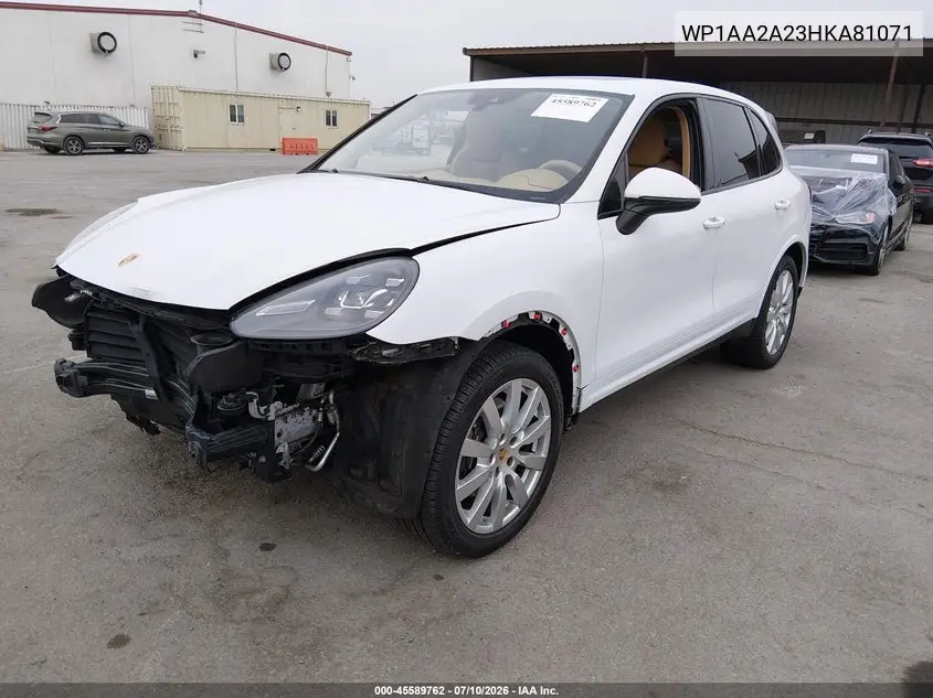 2017 Porsche Cayenne Platinum Edition VIN: WP1AA2A23HKA81071 Lot: 45589762