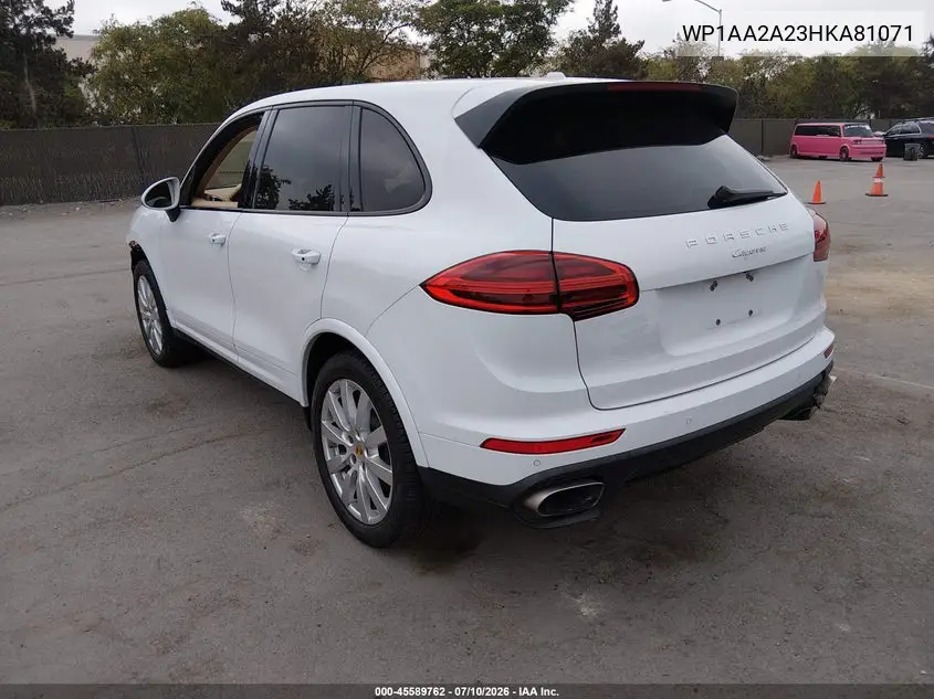 2017 Porsche Cayenne Platinum Edition VIN: WP1AA2A23HKA81071 Lot: 45589762