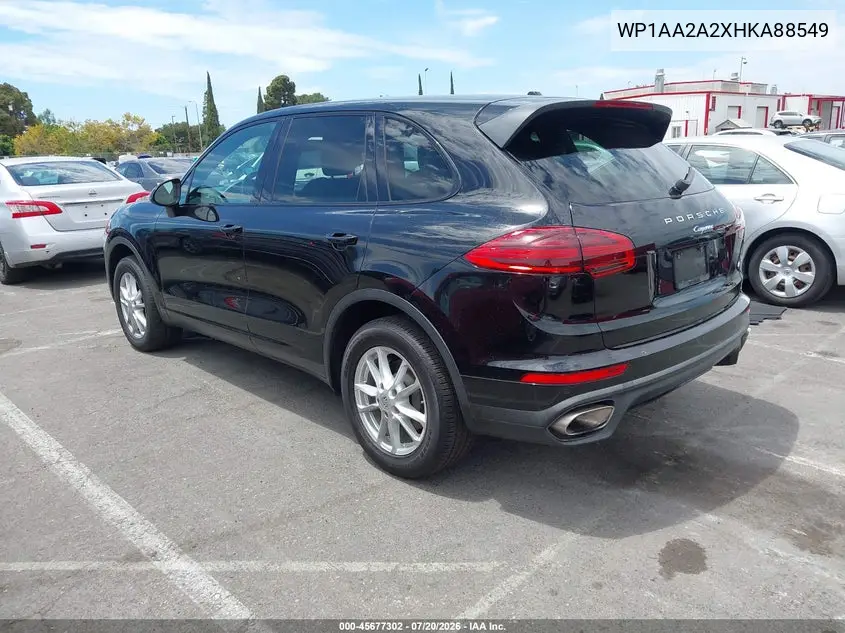 2017 Porsche Cayenne VIN: WP1AA2A2XHKA88549 Lot: 45677302