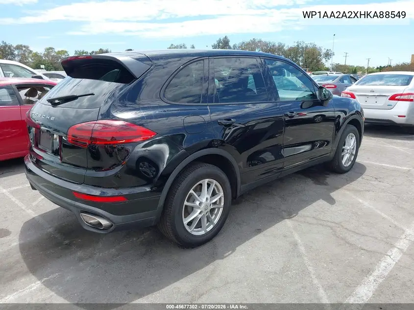 2017 Porsche Cayenne VIN: WP1AA2A2XHKA88549 Lot: 45677302