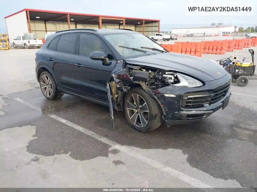 WP1AE2AY2KDA51449 2019 Porsche Cayenne E-Hybrid