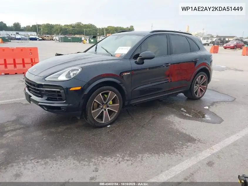WP1AE2AY2KDA51449 2019 Porsche Cayenne E-Hybrid