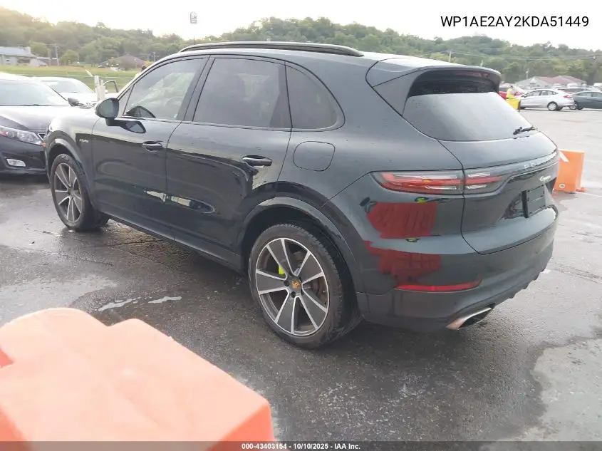 WP1AE2AY2KDA51449 2019 Porsche Cayenne E-Hybrid
