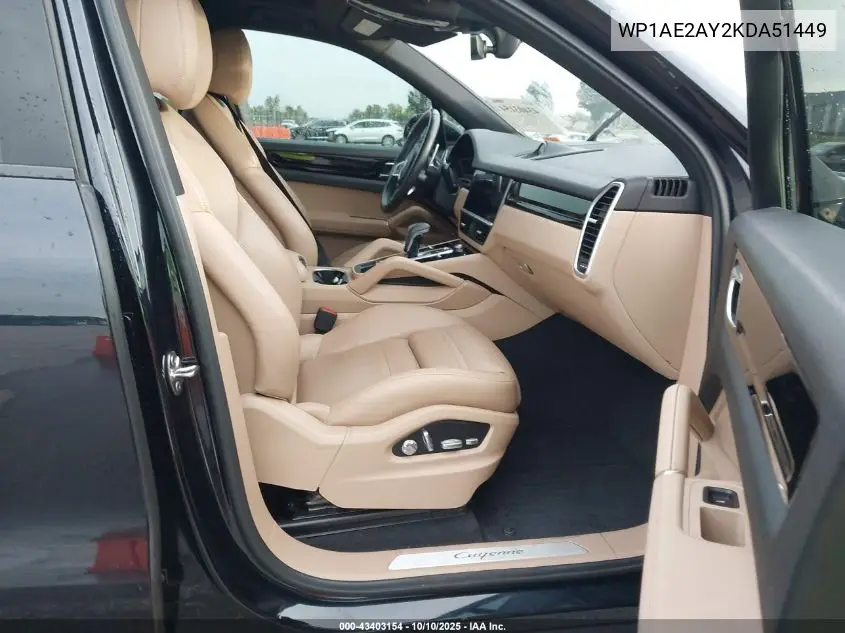 WP1AE2AY2KDA51449 2019 Porsche Cayenne E-Hybrid