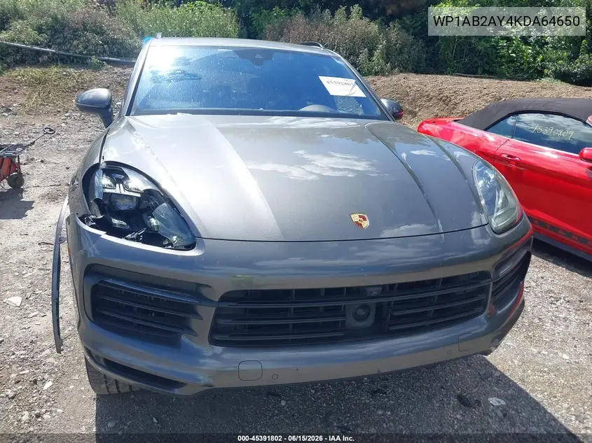 2019 Porsche Cayenne S VIN: WP1AB2AY4KDA64650 Lot: 45391802