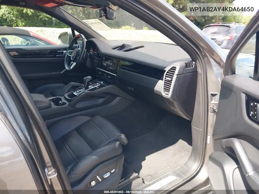 2019 Porsche Cayenne S VIN: WP1AB2AY4KDA64650 Lot: 45391802