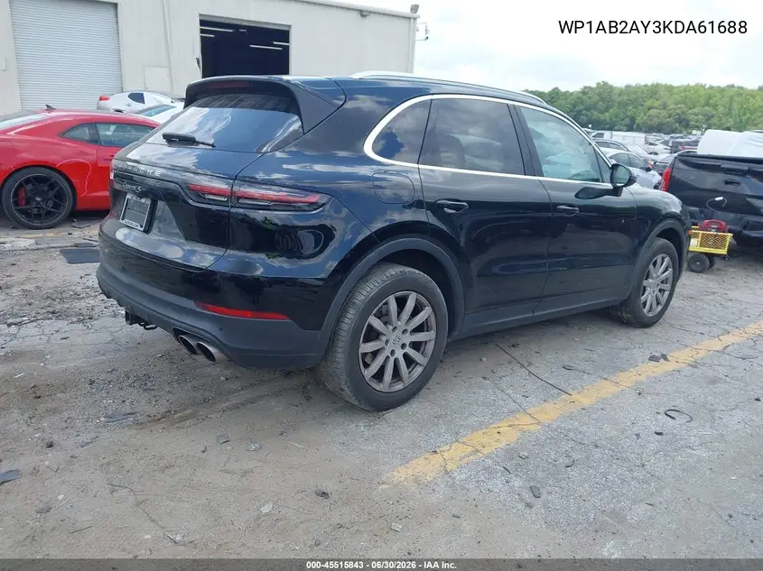 2019 Porsche Cayenne S VIN: WP1AB2AY3KDA61688 Lot: 45515843