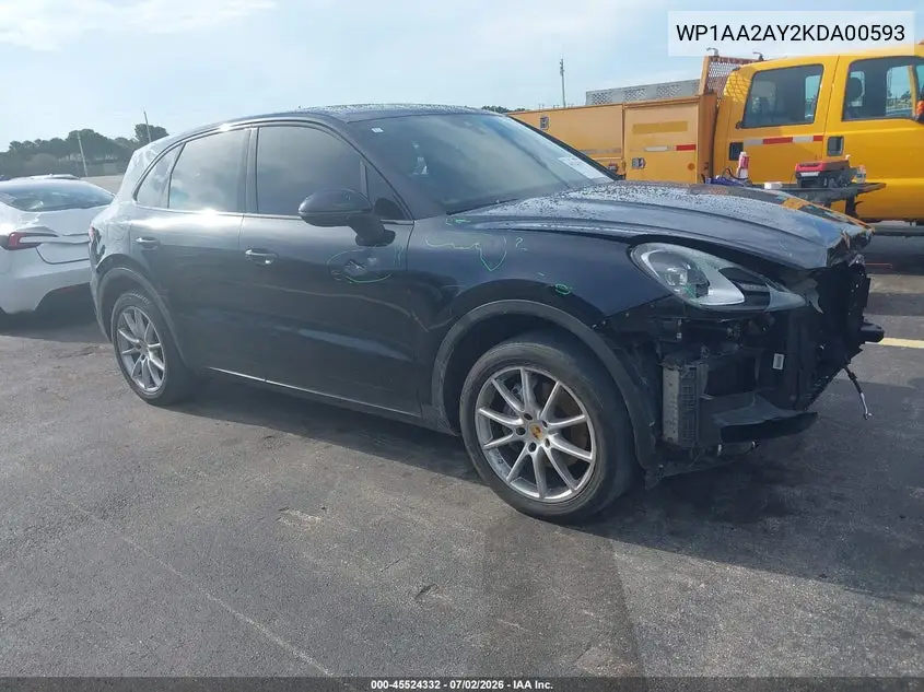 2019 Porsche Cayenne VIN: WP1AA2AY2KDA00593 Lot: 45524332