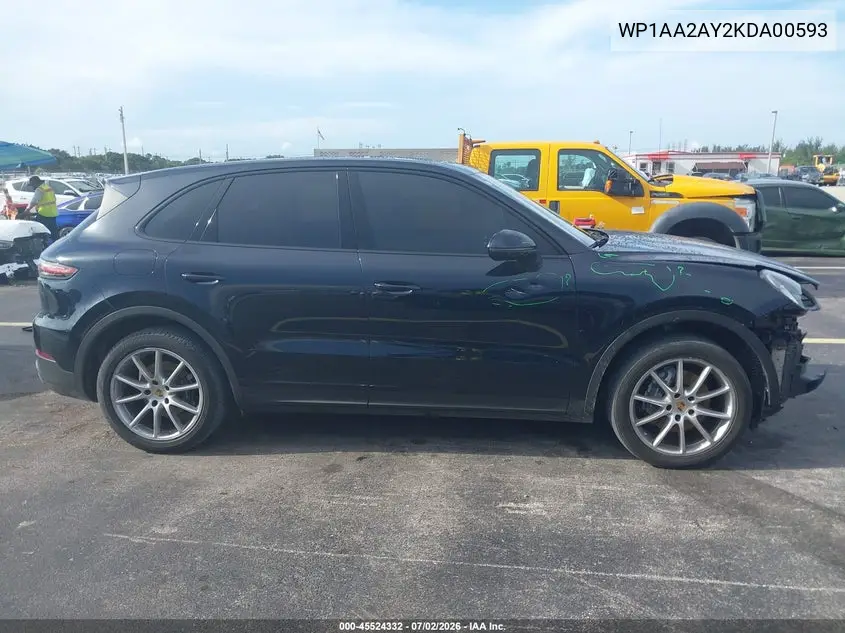 2019 Porsche Cayenne VIN: WP1AA2AY2KDA00593 Lot: 45524332