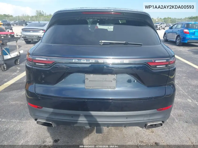 2019 Porsche Cayenne VIN: WP1AA2AY2KDA00593 Lot: 45524332