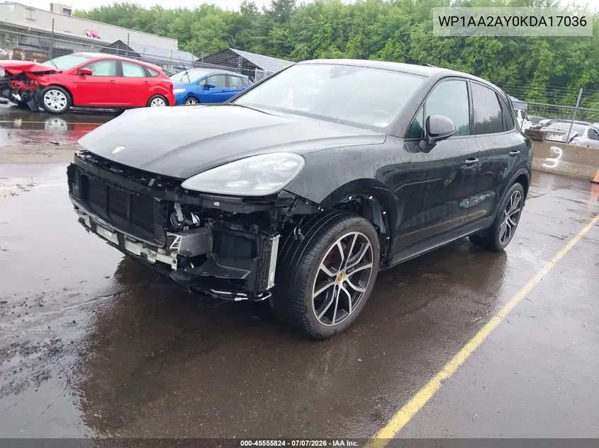 2019 Porsche Cayenne VIN: WP1AA2AY0KDA17036 Lot: 45555824