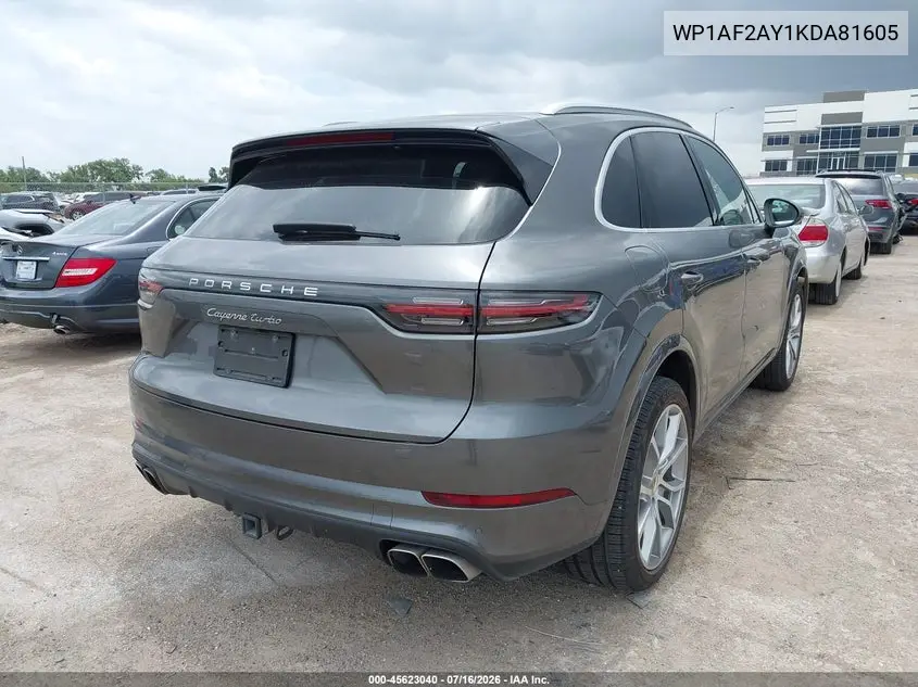 2019 Porsche Cayenne Turbo VIN: WP1AF2AY1KDA81605 Lot: 45623040