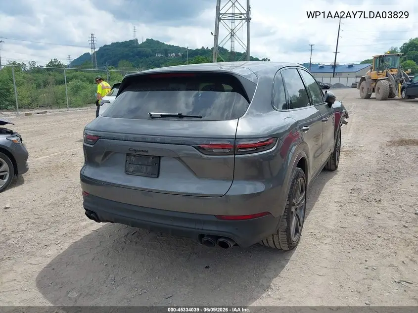 2020 Porsche Cayenne VIN: WP1AA2AY7LDA03829 Lot: 45334039
