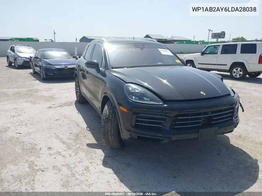 2020 Porsche Cayenne S VIN: WP1AB2AY6LDA28038 Lot: 45500427