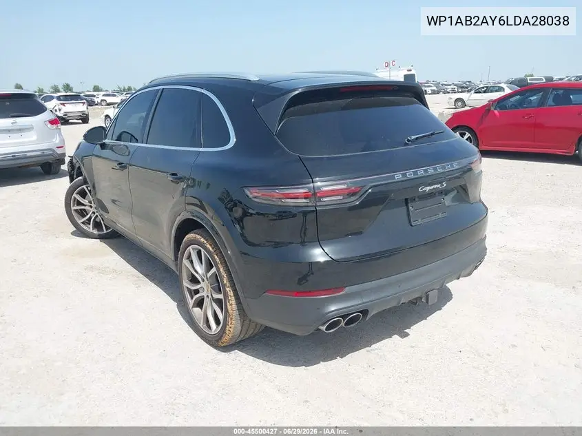 2020 Porsche Cayenne S VIN: WP1AB2AY6LDA28038 Lot: 45500427