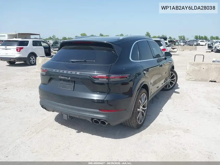 2020 Porsche Cayenne S VIN: WP1AB2AY6LDA28038 Lot: 45500427