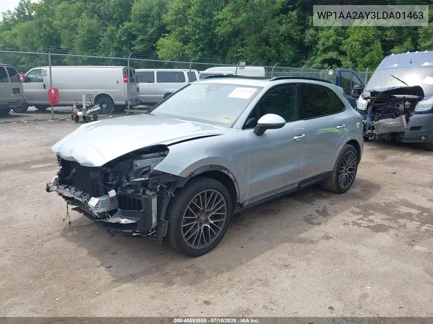 2020 Porsche Cayenne VIN: WP1AA2AY3LDA01463 Lot: 45593558