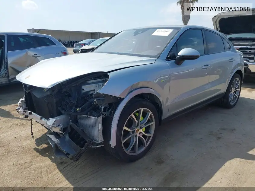 WP1BE2AY8NDA51058 2022 Porsche Cayenne E-Hybrid Coupe Platinum Edition