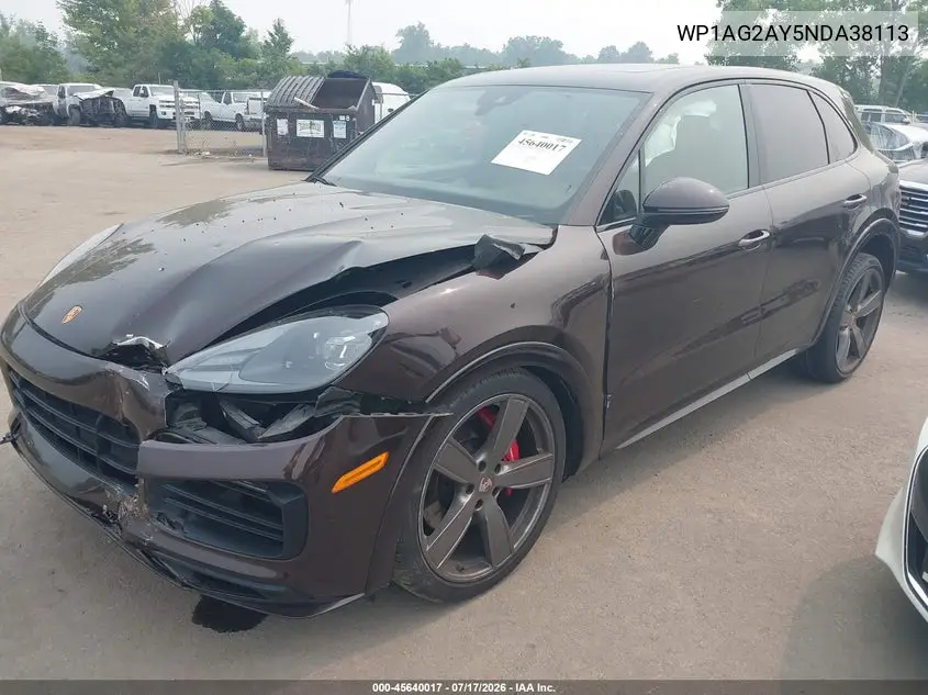 2022 Porsche Cayenne Gts VIN: WP1AG2AY5NDA38113 Lot: 45640017