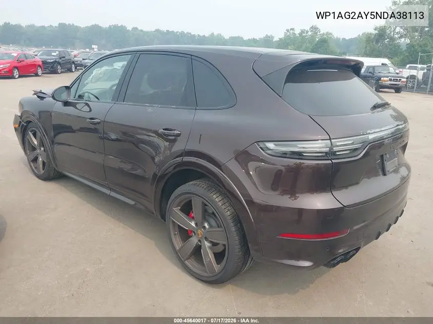 2022 Porsche Cayenne Gts VIN: WP1AG2AY5NDA38113 Lot: 45640017