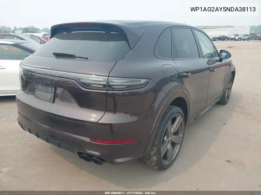 2022 Porsche Cayenne Gts VIN: WP1AG2AY5NDA38113 Lot: 45640017