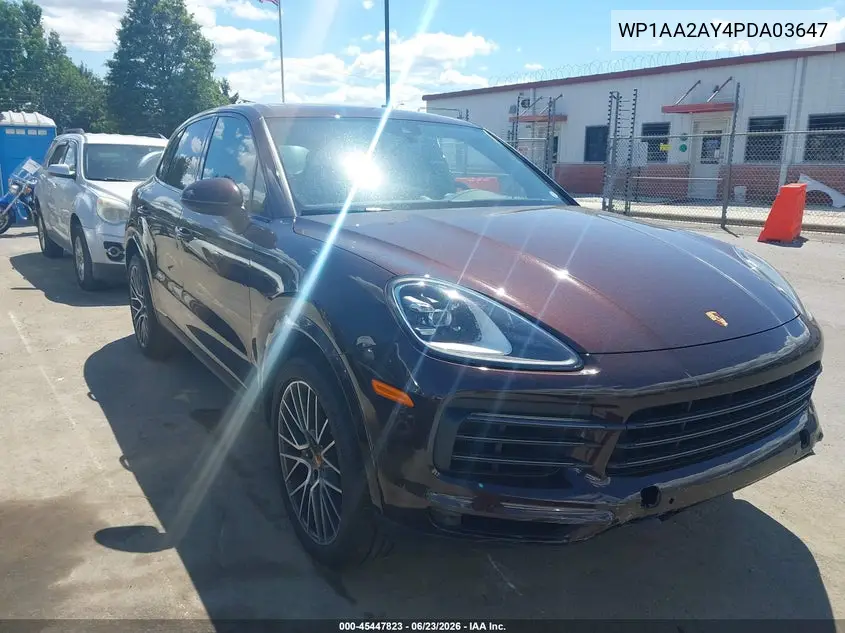 2023 Porsche Cayenne Platinum Edition VIN: WP1AA2AY4PDA03647 Lot: 45447823