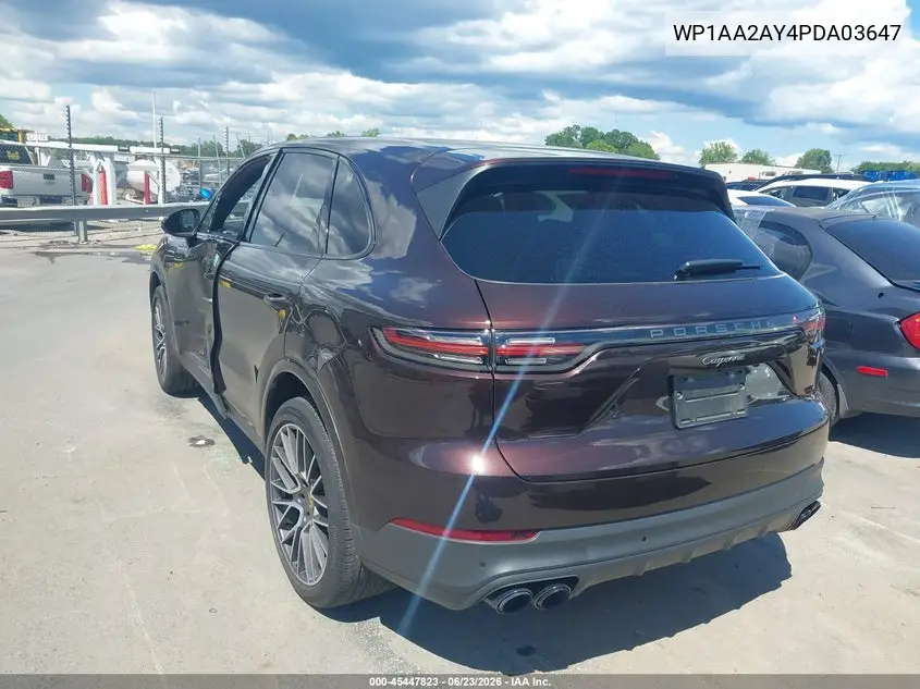 2023 Porsche Cayenne Platinum Edition VIN: WP1AA2AY4PDA03647 Lot: 45447823