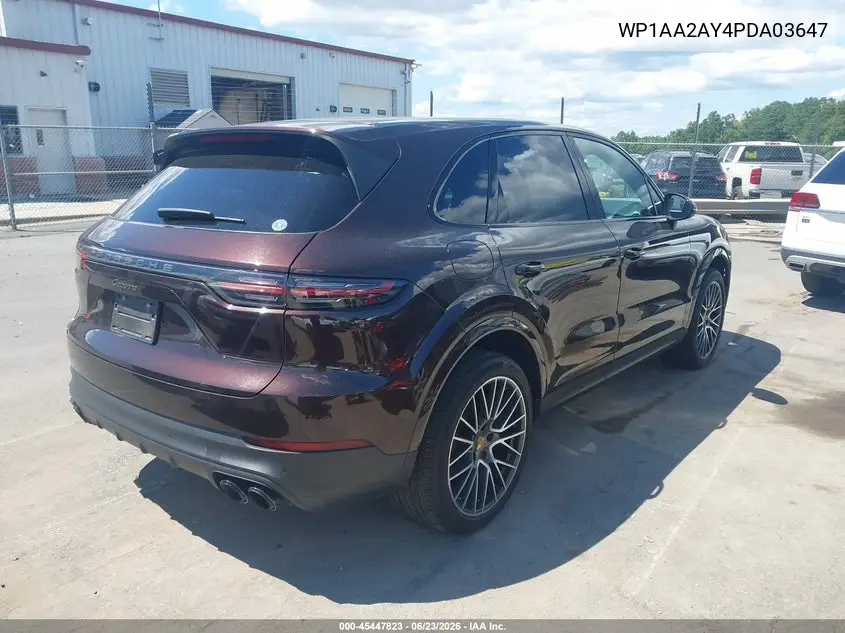 2023 Porsche Cayenne Platinum Edition VIN: WP1AA2AY4PDA03647 Lot: 45447823