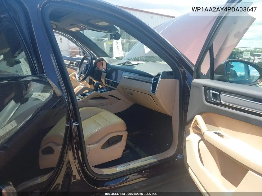 2023 Porsche Cayenne Platinum Edition VIN: WP1AA2AY4PDA03647 Lot: 45447823