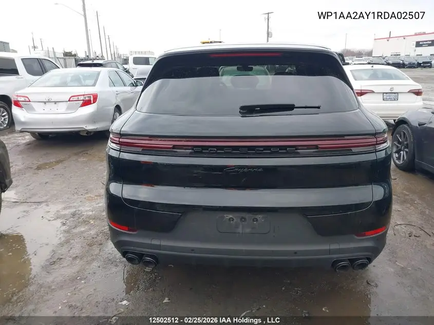 2024 Porsche Cayenne VIN: WP1AA2AY1RDA02507 Lot: 12502512