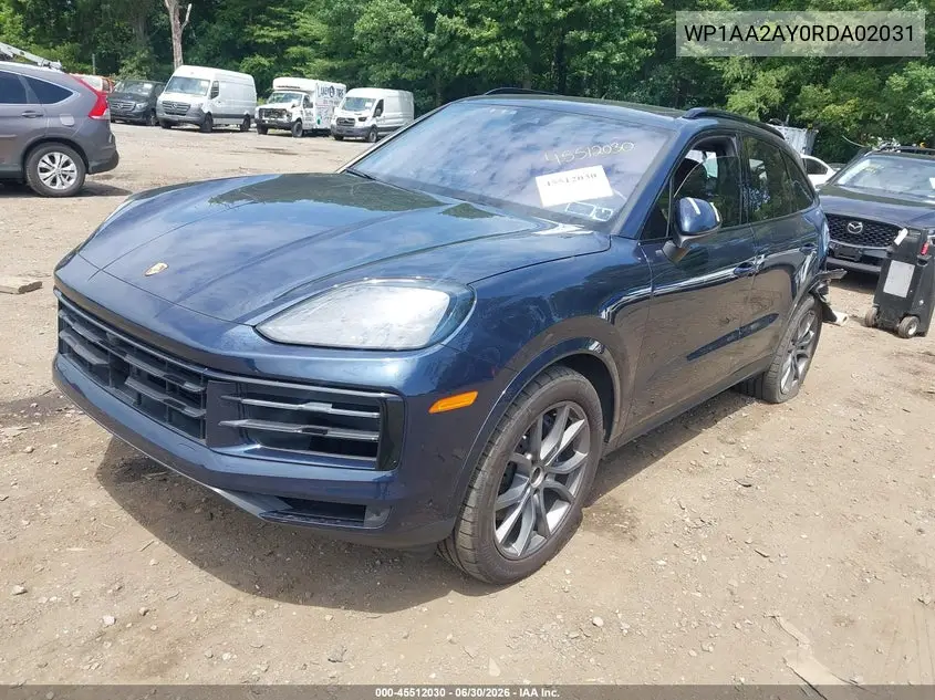 2024 Porsche Cayenne VIN: WP1AA2AY0RDA02031 Lot: 45512030