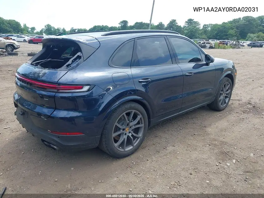 2024 Porsche Cayenne VIN: WP1AA2AY0RDA02031 Lot: 45512030