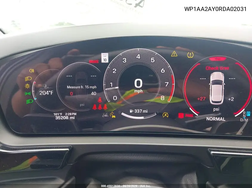 2024 Porsche Cayenne VIN: WP1AA2AY0RDA02031 Lot: 45512030
