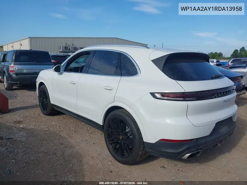 2024 Porsche Cayenne VIN: WP1AA2AY1RDA13958 Lot: 45515245