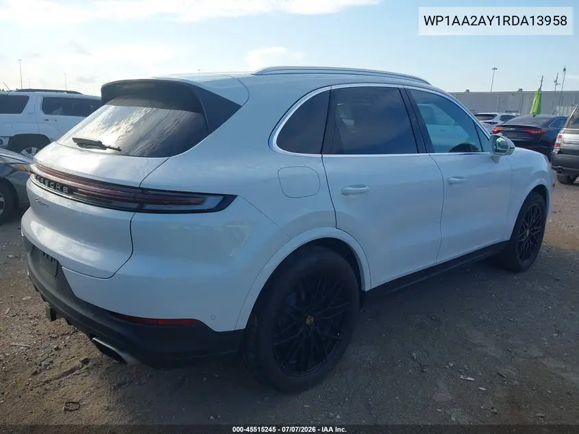 2024 Porsche Cayenne VIN: WP1AA2AY1RDA13958 Lot: 45515245