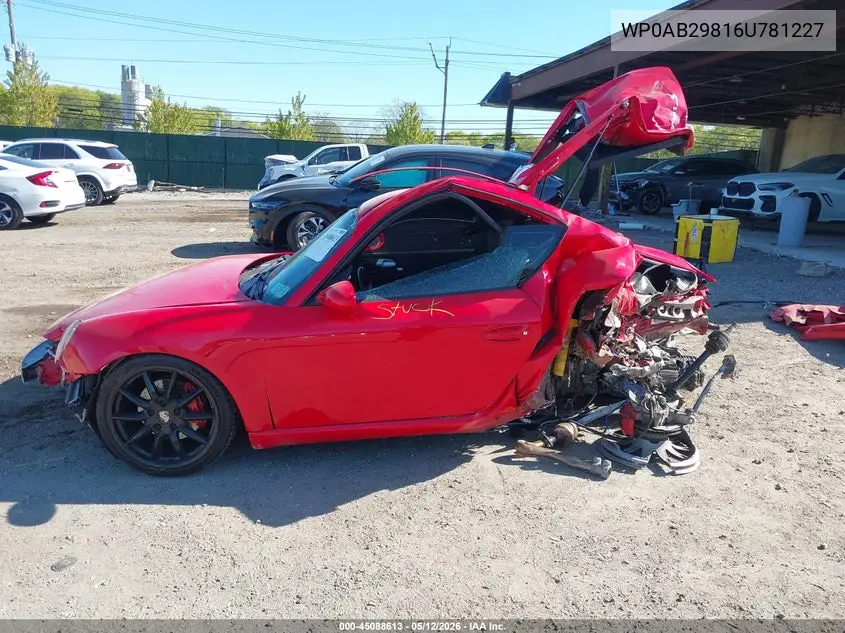 2006 Porsche Cayman S VIN: WP0AB29816U781227 Lot: 45088613