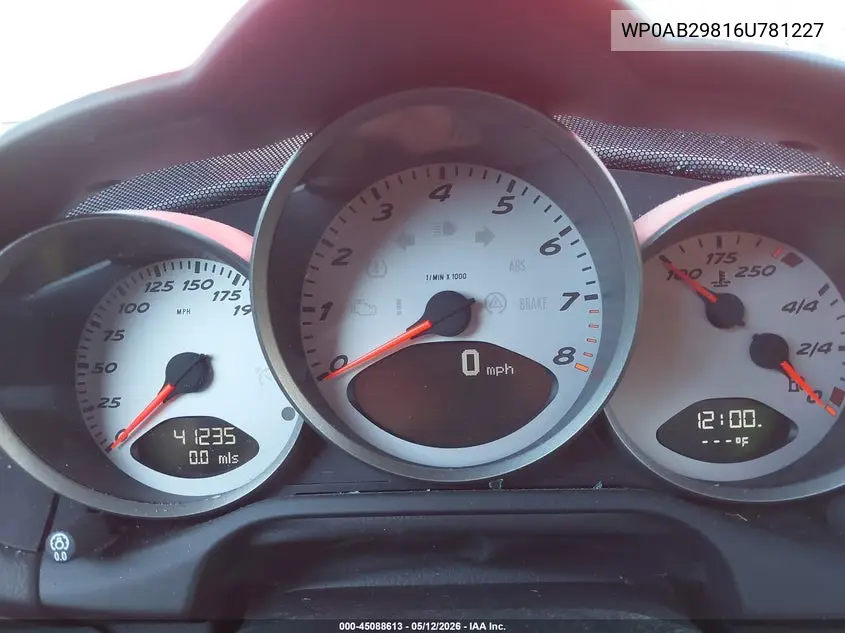 2006 Porsche Cayman S VIN: WP0AB29816U781227 Lot: 45088613