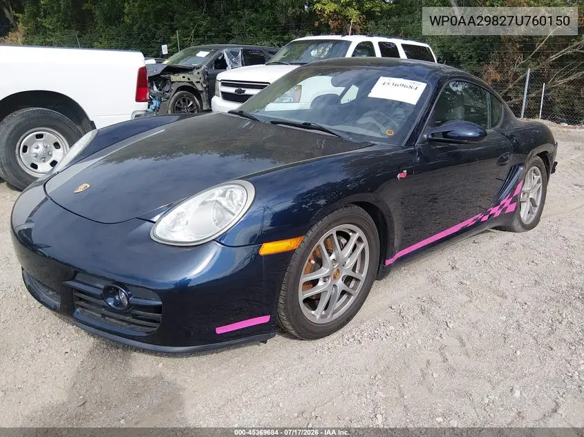 2007 Porsche Cayman VIN: WP0AA29827U760150 Lot: 45369684