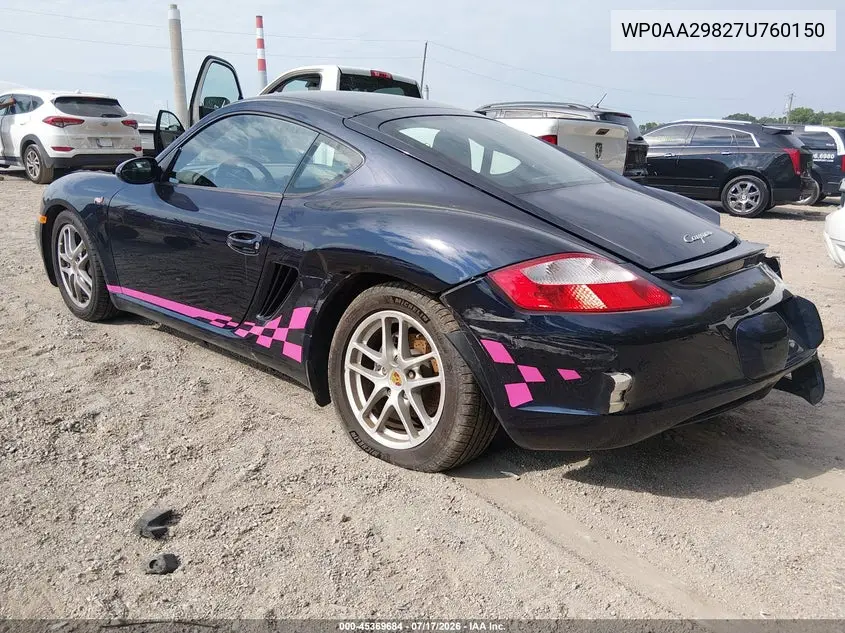 2007 Porsche Cayman VIN: WP0AA29827U760150 Lot: 45369684