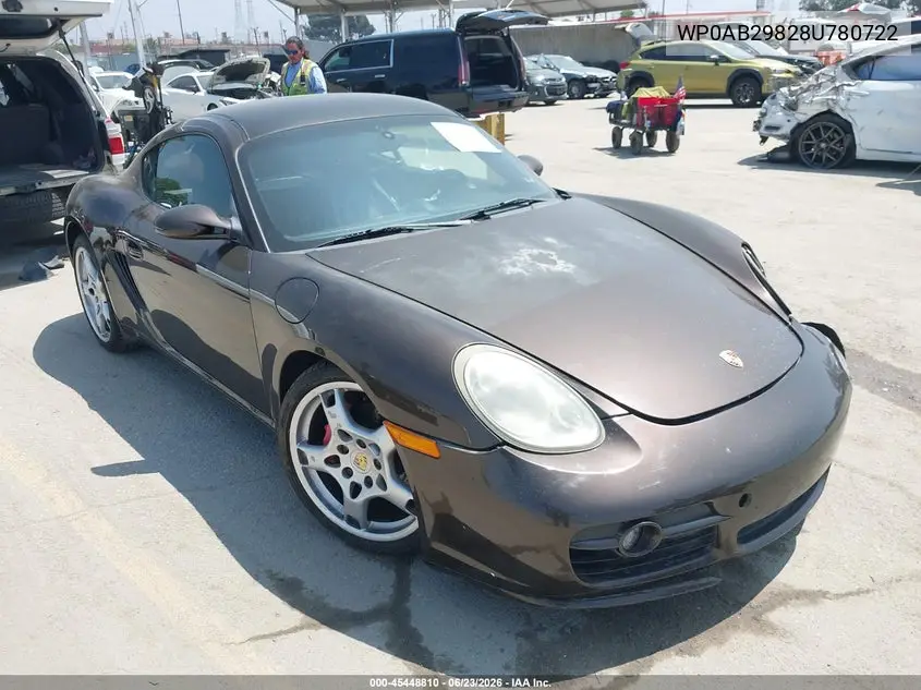 2008 Porsche Cayman S VIN: WP0AB29828U780722 Lot: 45448810
