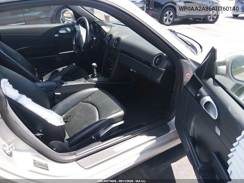 2010 Porsche Cayman VIN: WP0AA2A86AU760140 Lot: 45370656