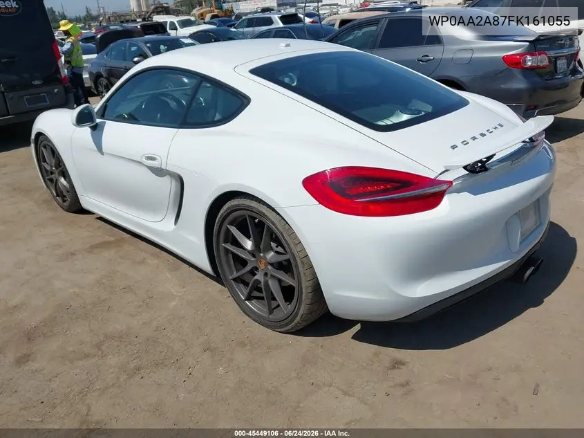 2015 Porsche Cayman VIN: WP0AA2A87FK161055 Lot: 45449106