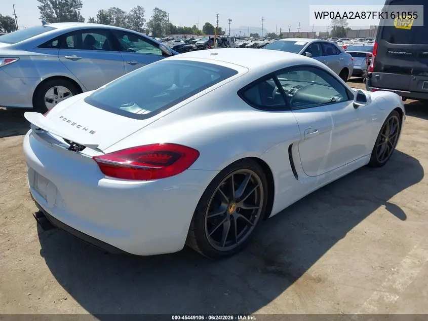 2015 Porsche Cayman VIN: WP0AA2A87FK161055 Lot: 45449106
