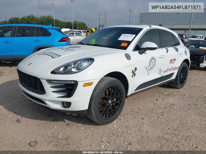 2015 Porsche Macan S VIN: WP1AB2A54FLB71571 Lot: 45364725