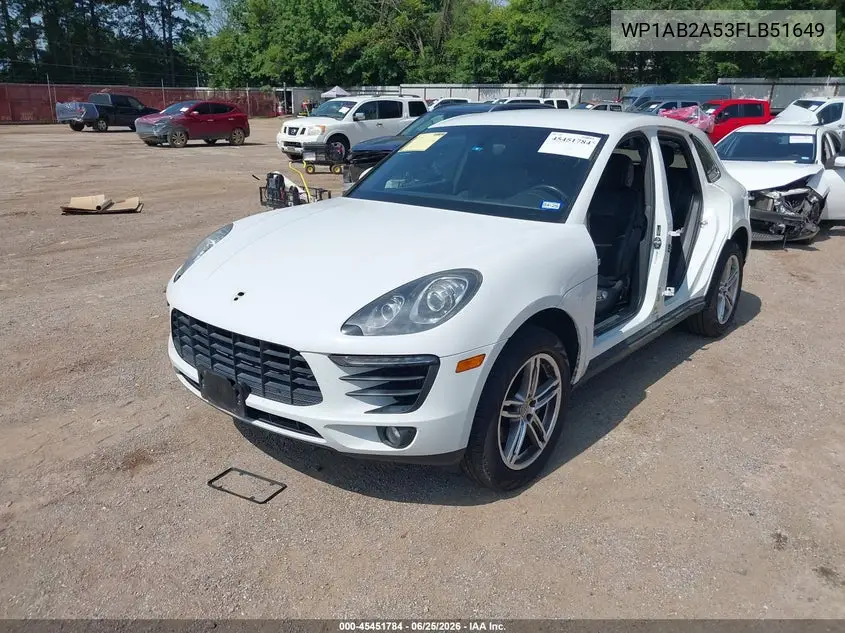 2015 Porsche Macan S VIN: WP1AB2A53FLB51649 Lot: 45451784