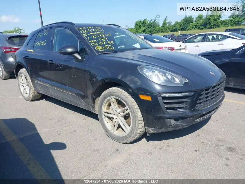 2016 Porsche Macan S VIN: WP1AB2A53GLB47845 Lot: 12647261